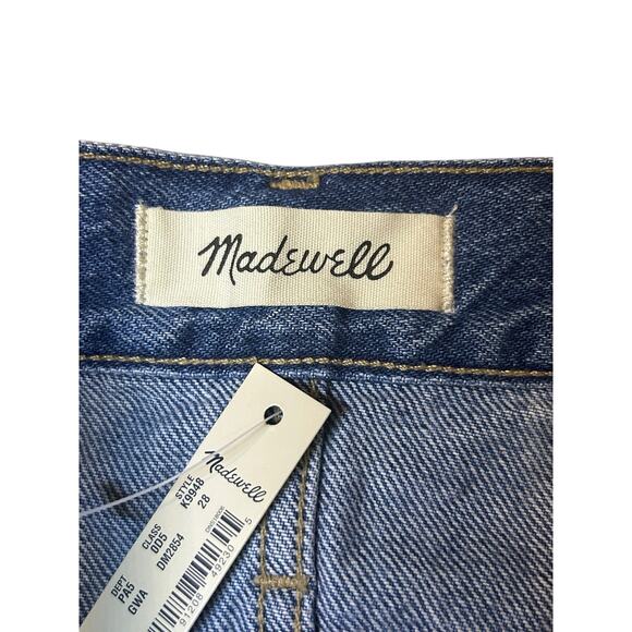 Madewell Women’s Rigid Denim Straight Distressed Mini Skirt Size 28”/6 NWT - Picture 4 of 7
